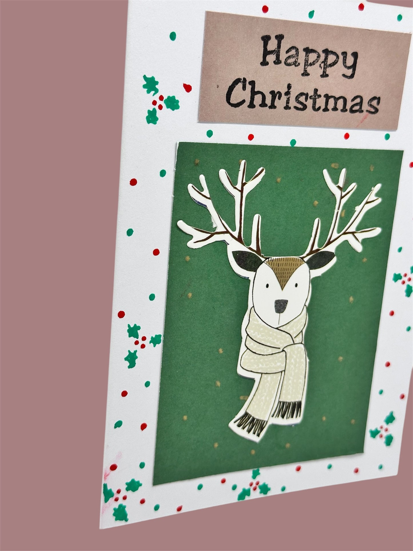 Festive deer Christmas card.