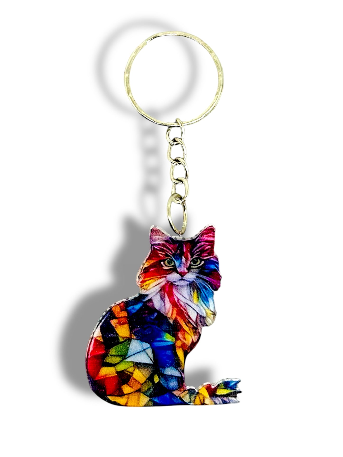 Colourful cat keyring.