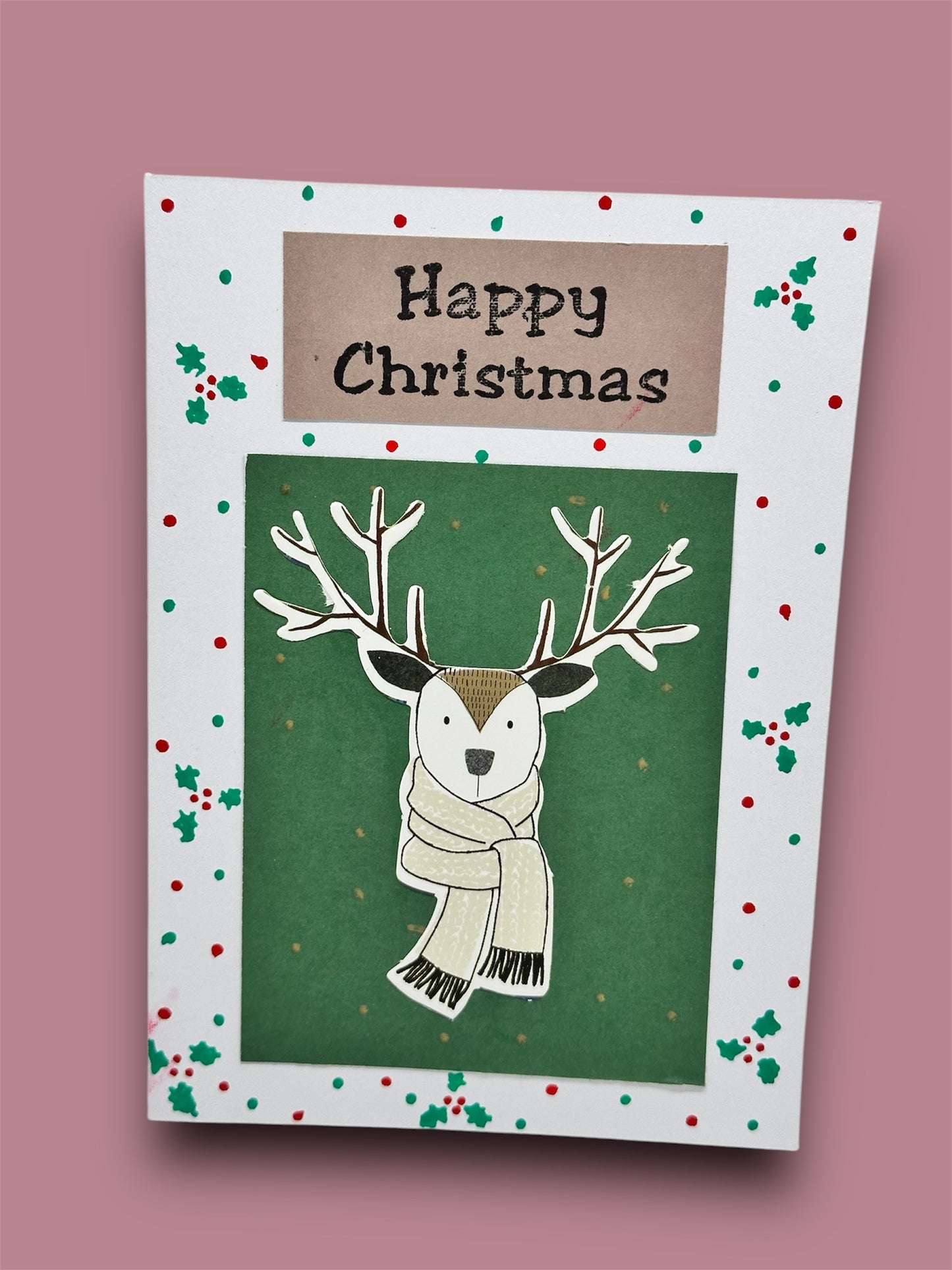 Festive deer Christmas card.
