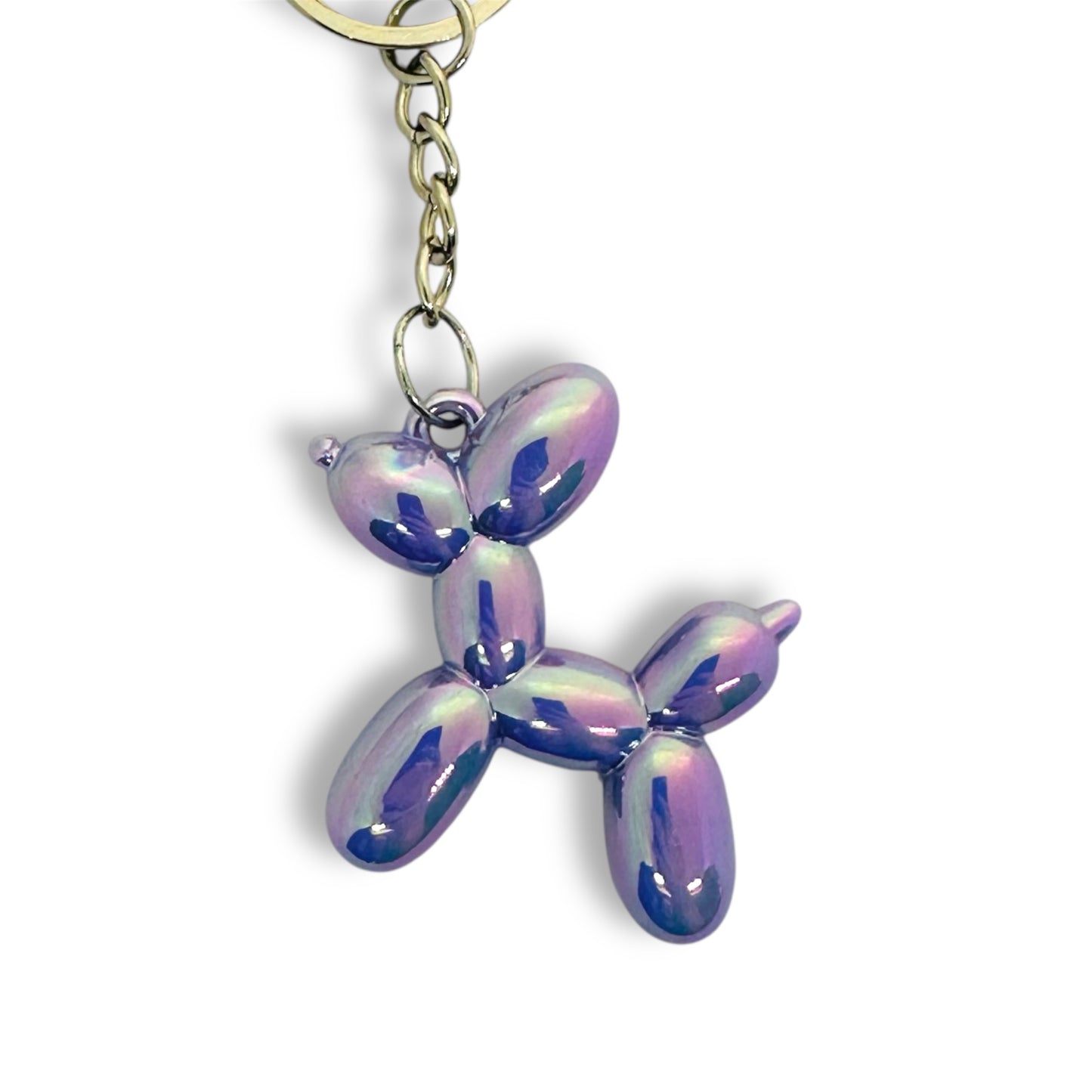 Purple balloon dog novelty keyring.