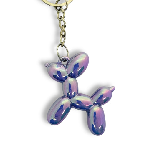 Purple balloon dog novelty keyring.