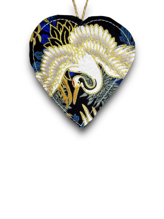 Hanging heart decoration - stork