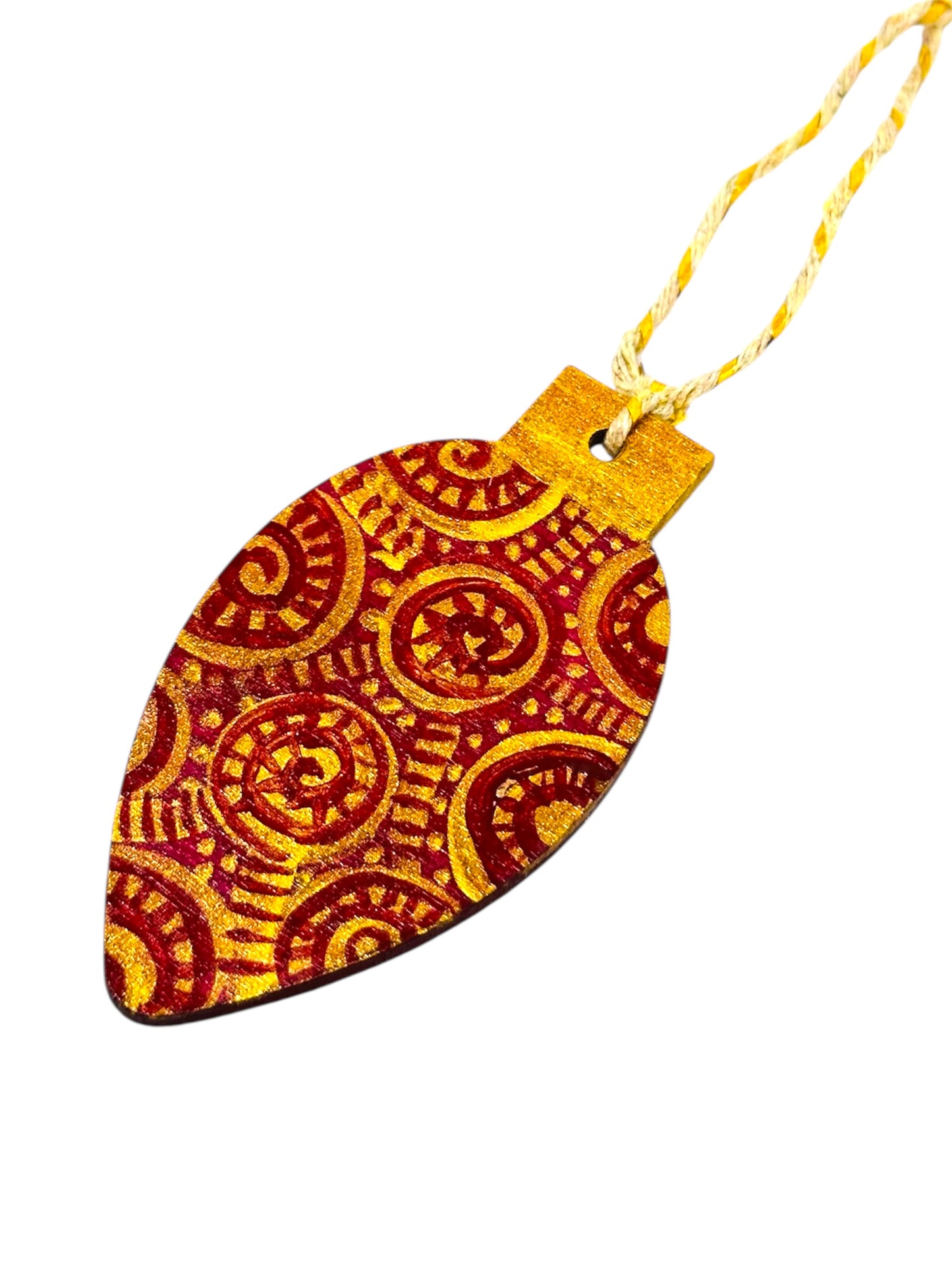 Red and gold Christmas tree decoration.
