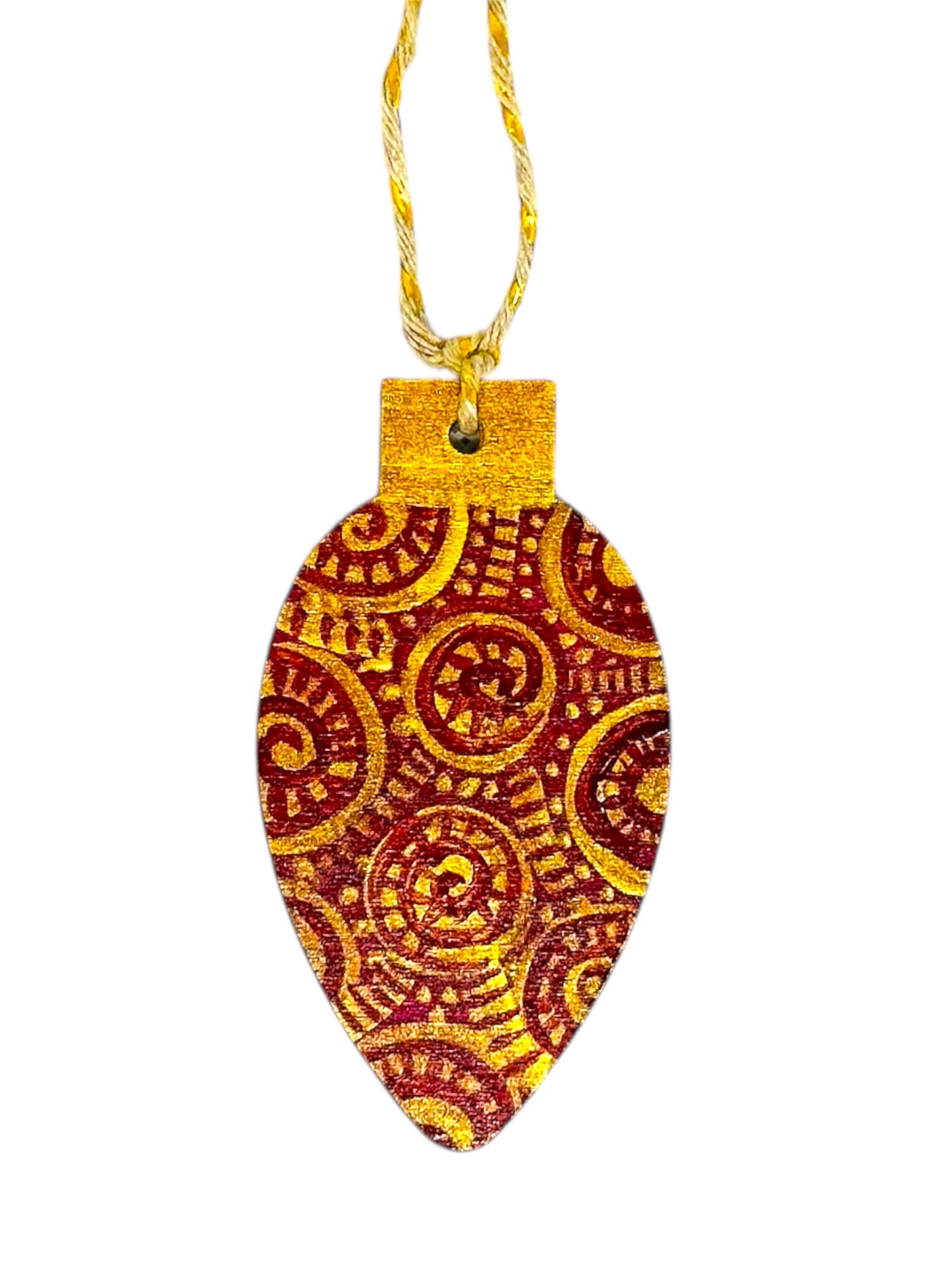 Red and gold Christmas tree decoration.