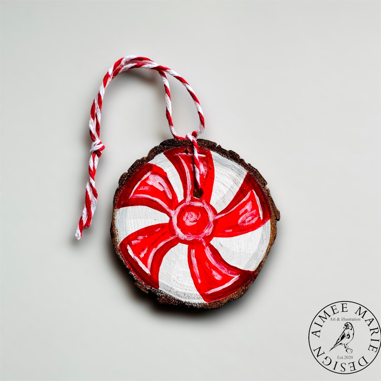 Christmas tree decoration - candy cane style.