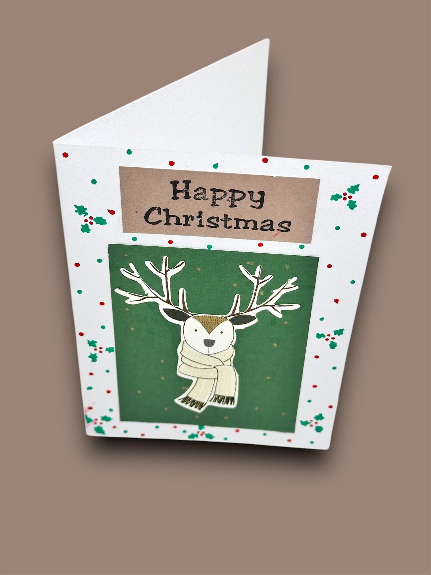 Festive deer Christmas card.