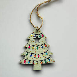 Handmade wooden Christmas tree decoration.