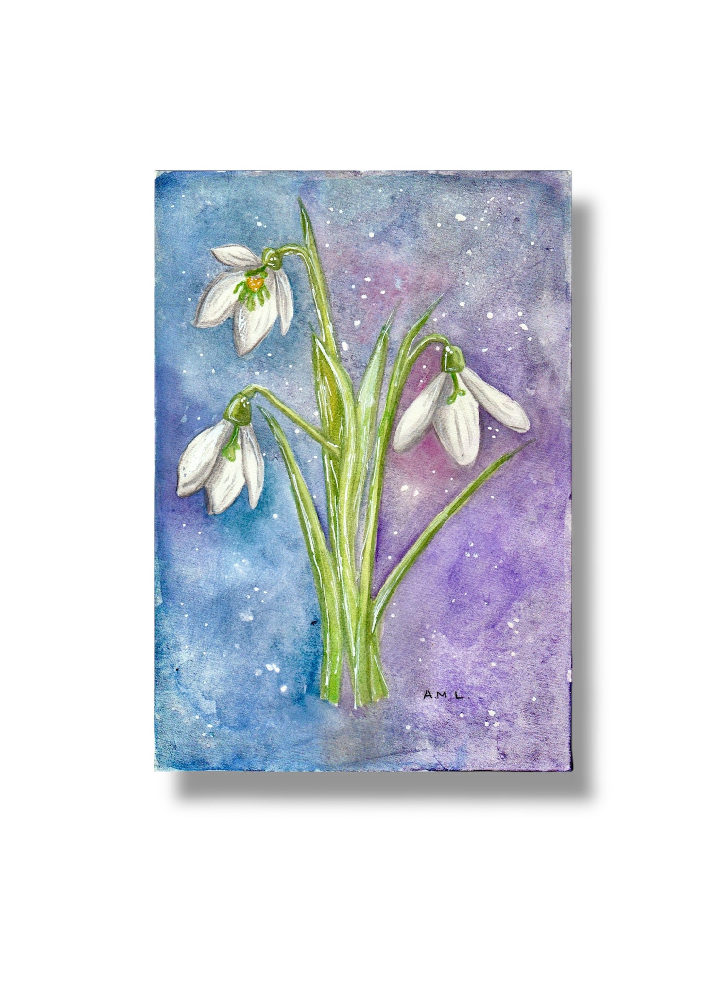 Snowdrop flower original watercolour painting