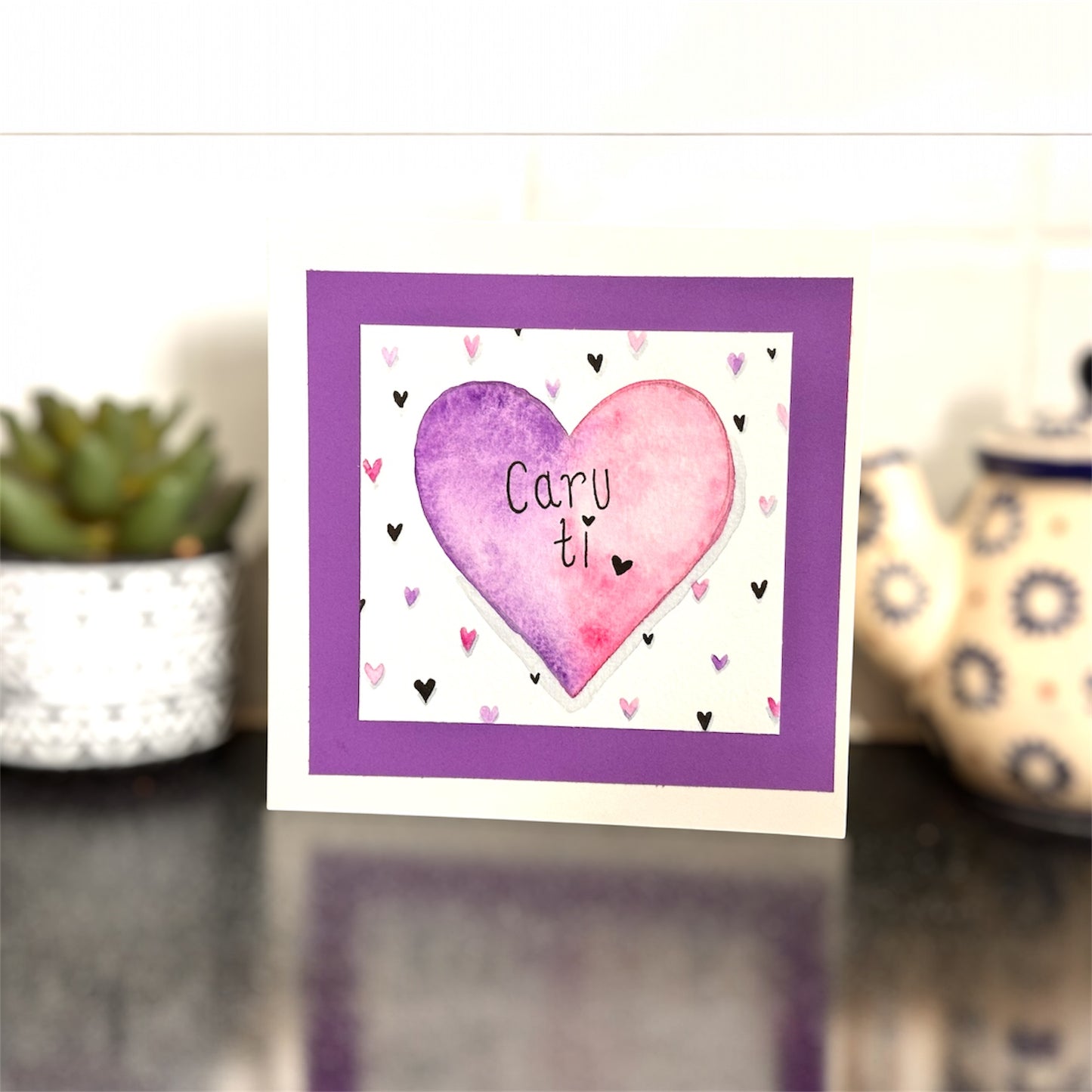 Welsh “Caru ti” (love you) Valentine’s Day card.