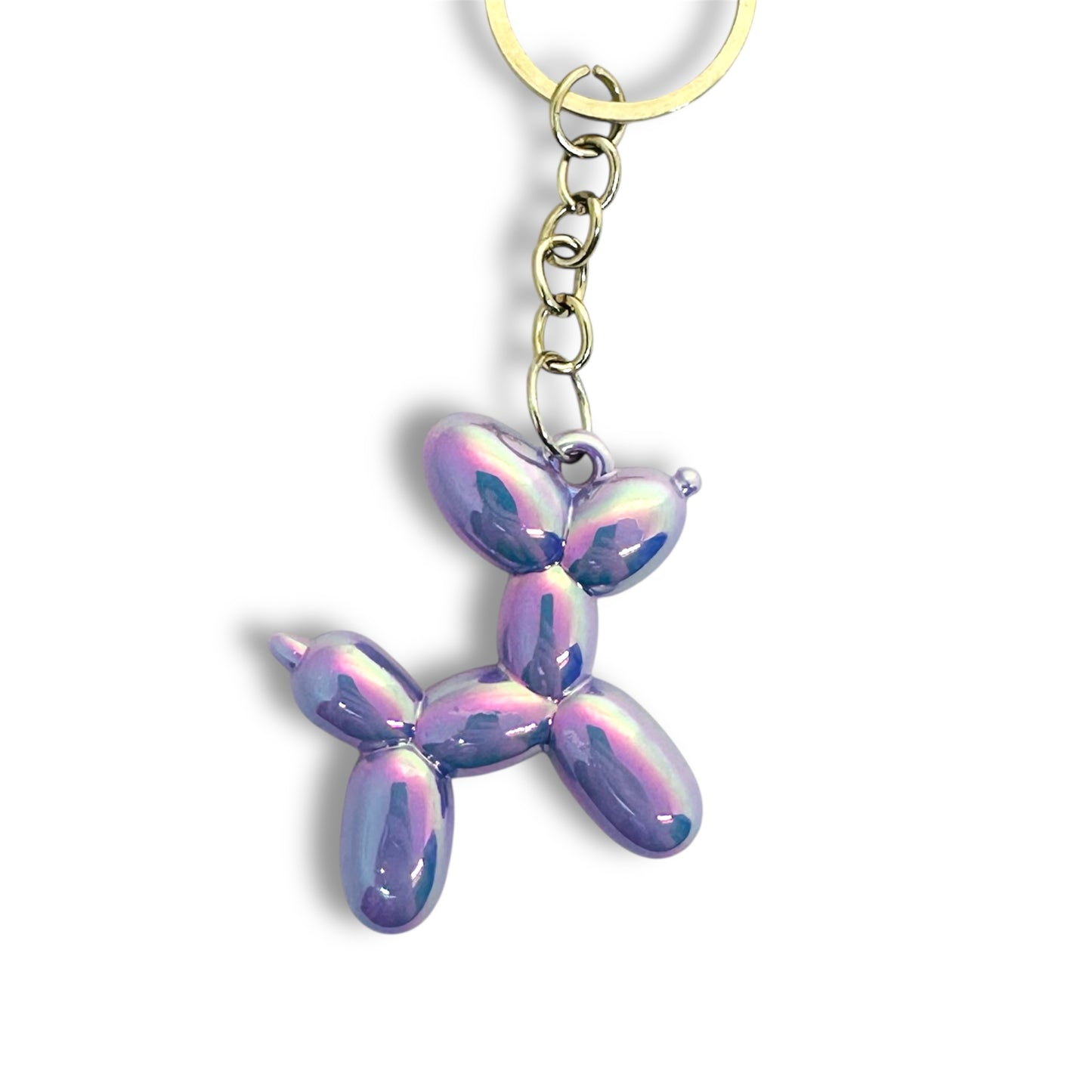 Purple balloon dog novelty keyring.