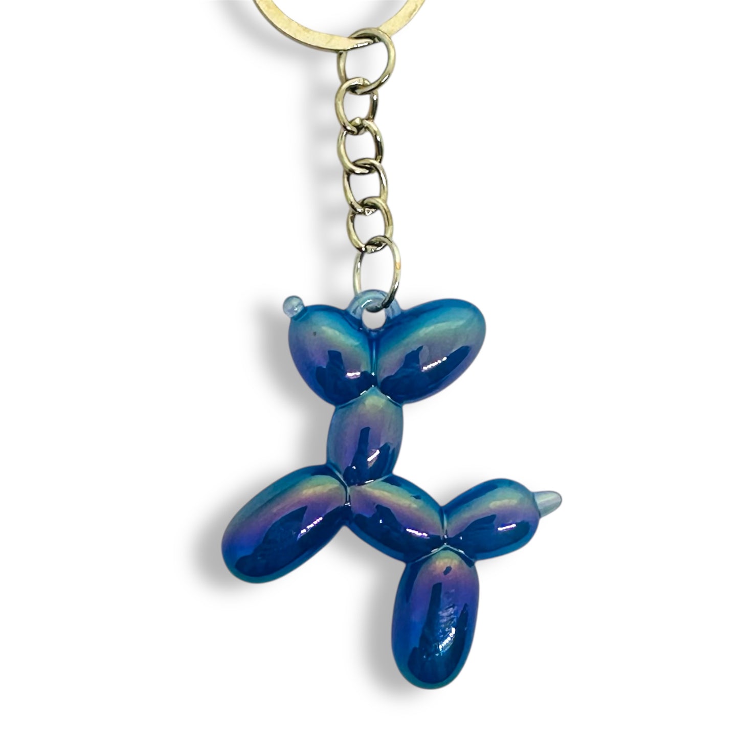 Dark blue balloon dog keyring.