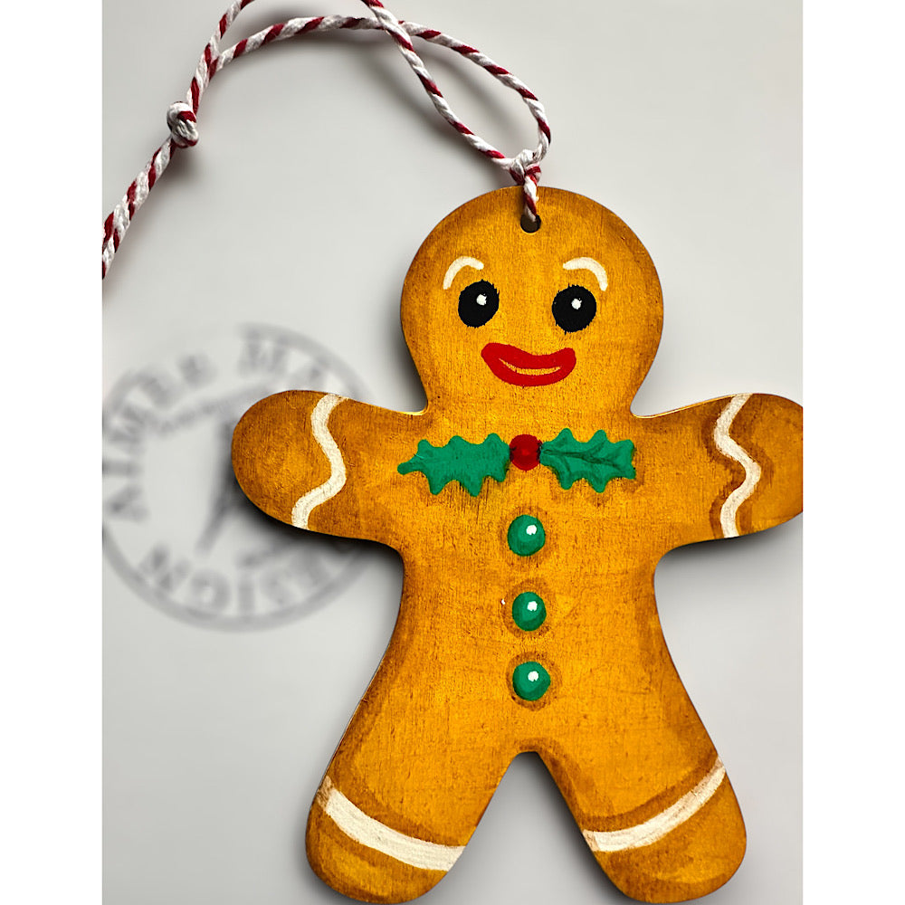 Gingerbread man Christmas tree ornament.