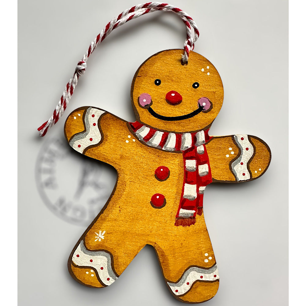 Gingerbread man Christmas ornament.