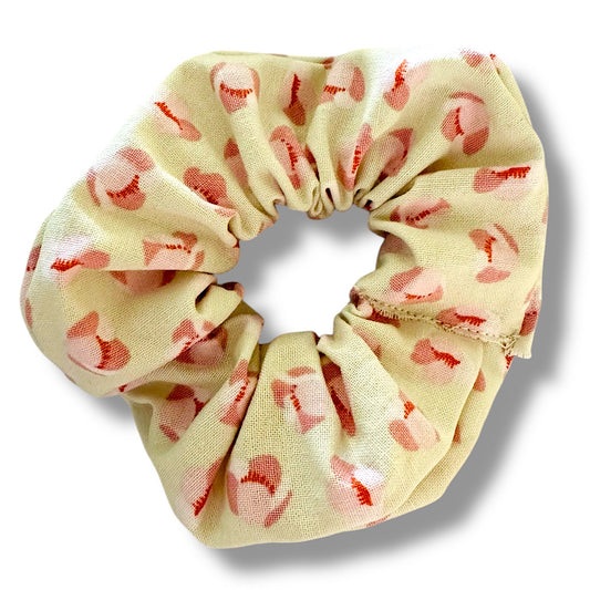 Large light green floral scrunchie