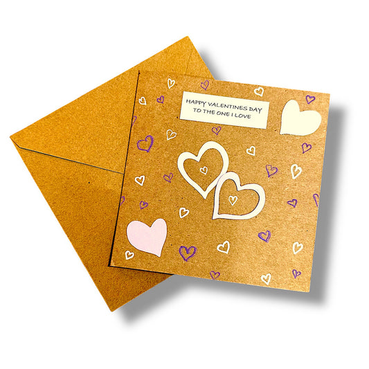 Lilac/white hearts Valentine’s Day card.