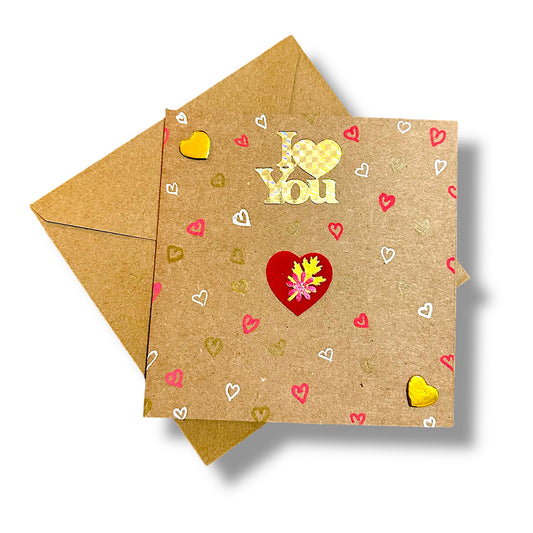 I ♥️ you, handmade valentines card.