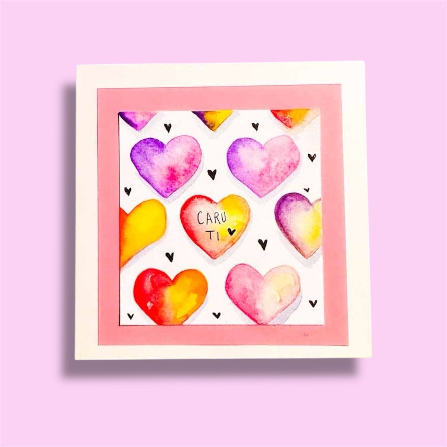 Welsh - caru ti ( love you) greeting card.