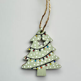 Handmade wooden Christmas tree decoration.