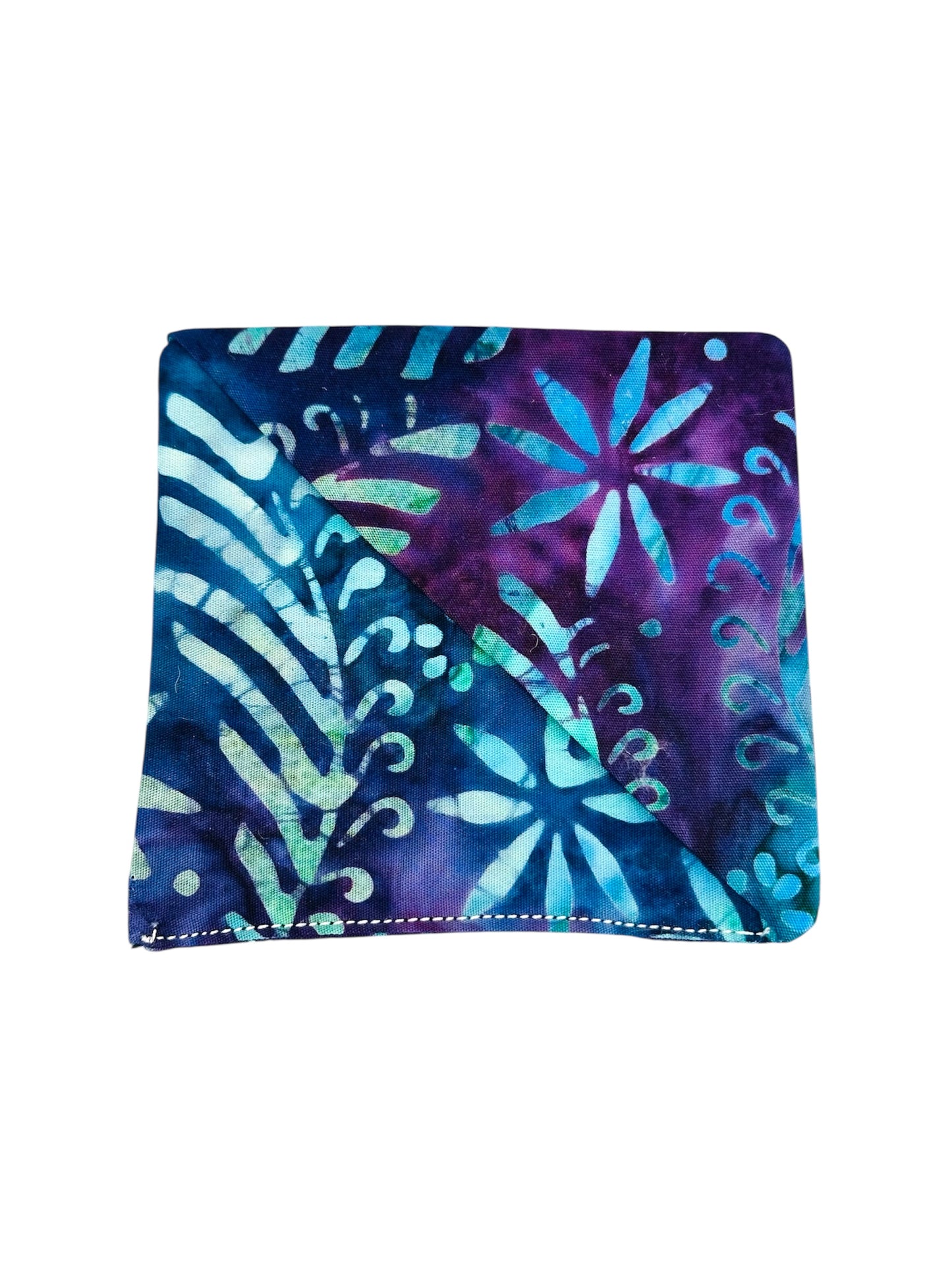 Tie-die, batik style fabric corner bookmark.