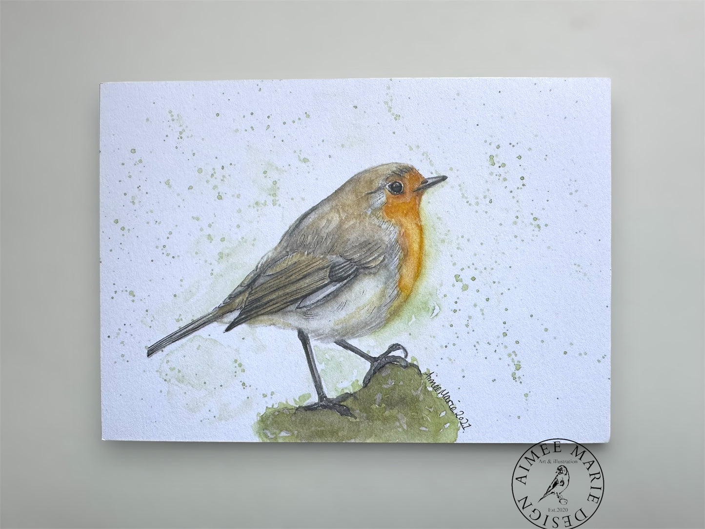 Robin watercolour print.