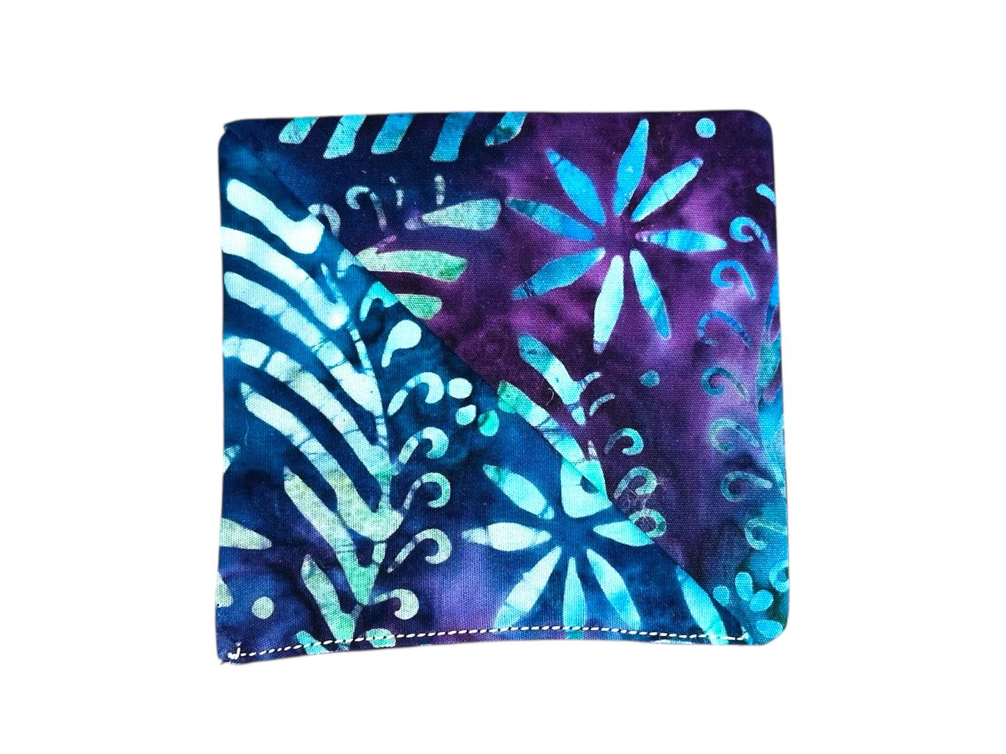Tie-die, batik style fabric corner bookmark.