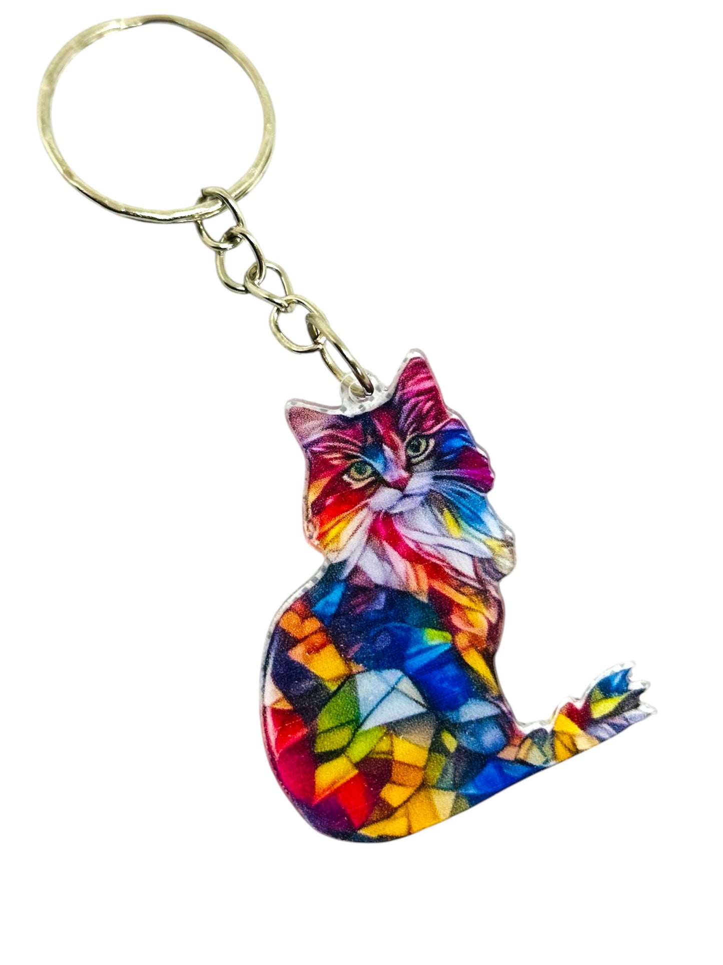 Colourful cat keyring.