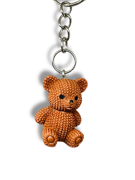 Teddy bear keyring, keychain, bag charm.