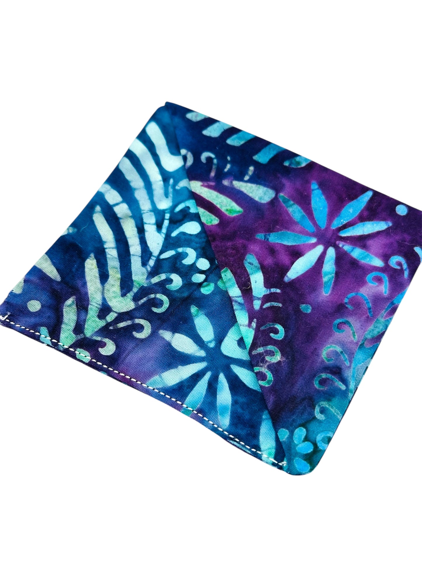 Tie-die, batik style fabric corner bookmark.