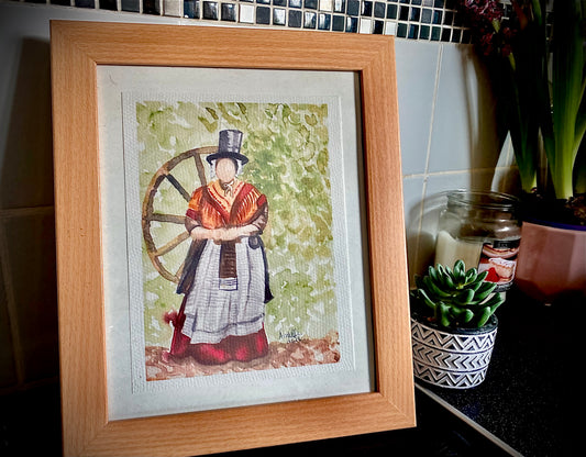 Traditional Welsh lady print.