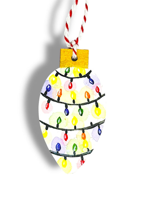 Colourful, Christmas lights tree decoration.