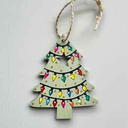 Handmade wooden Christmas tree decoration.