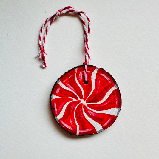 Candy cane style Christmas tree decoration.
