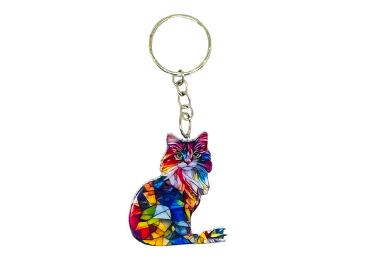 Colourful cat keyring.