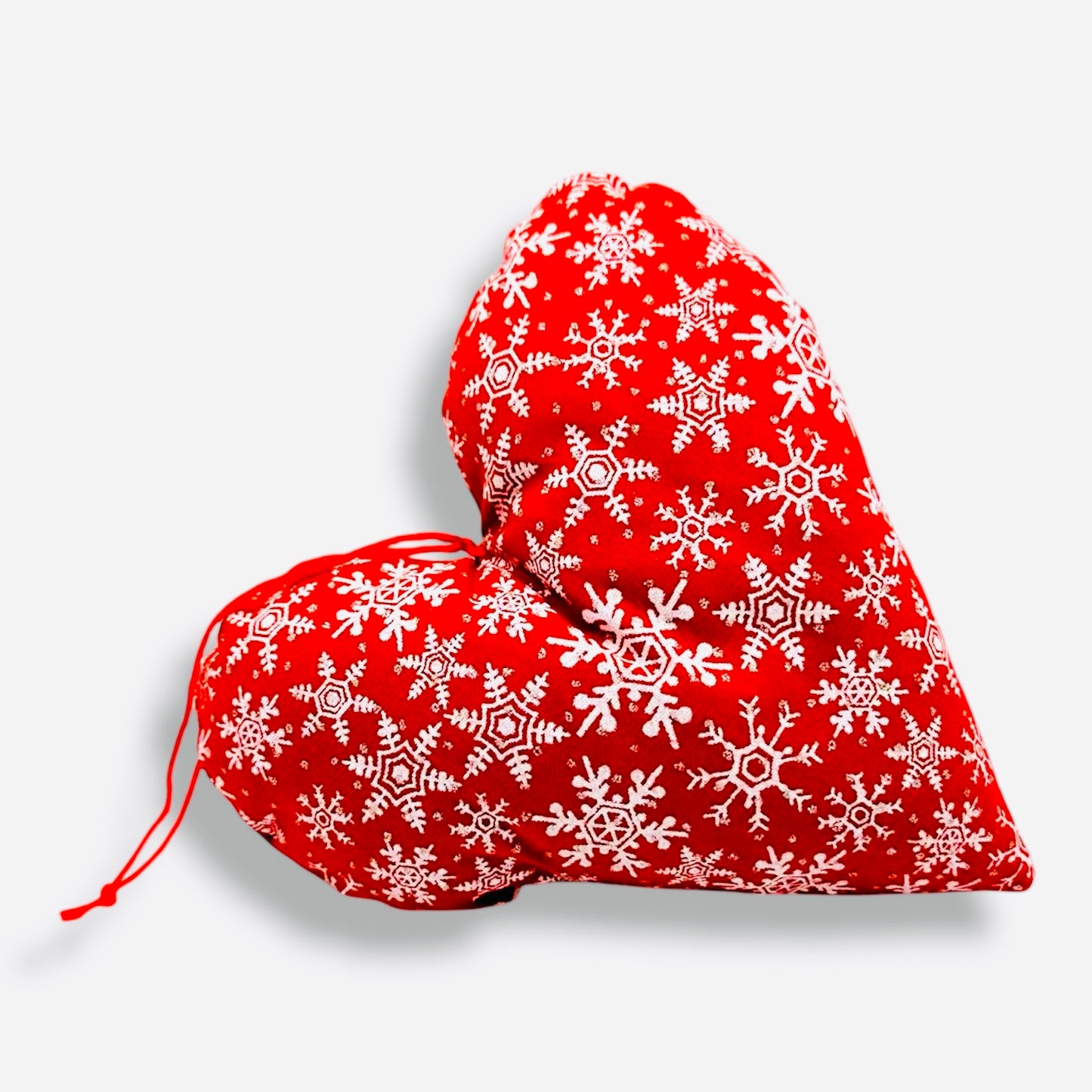 Large red heart Christmas tree decoration - snowflake design