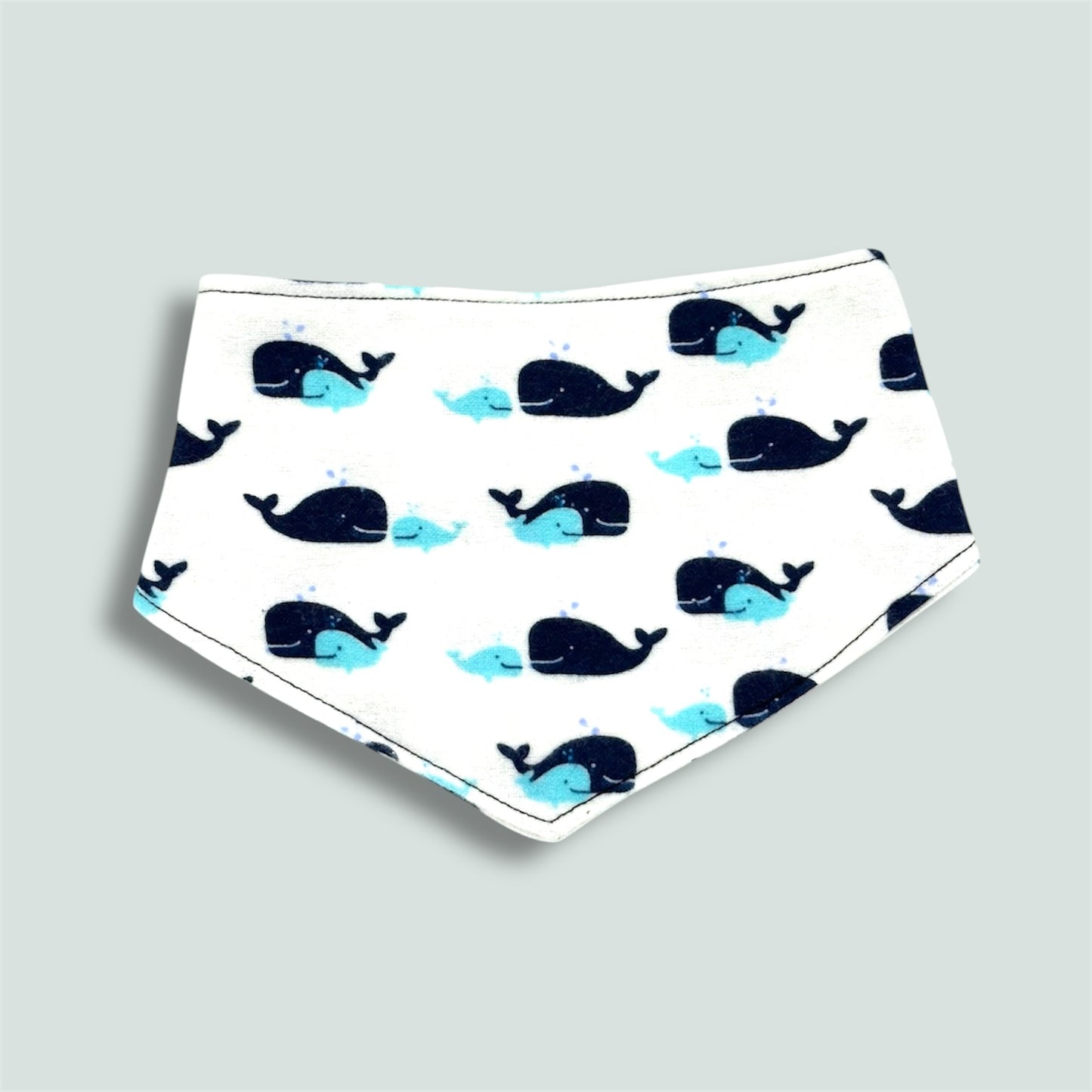 Baby bib with whale design. Unisex.