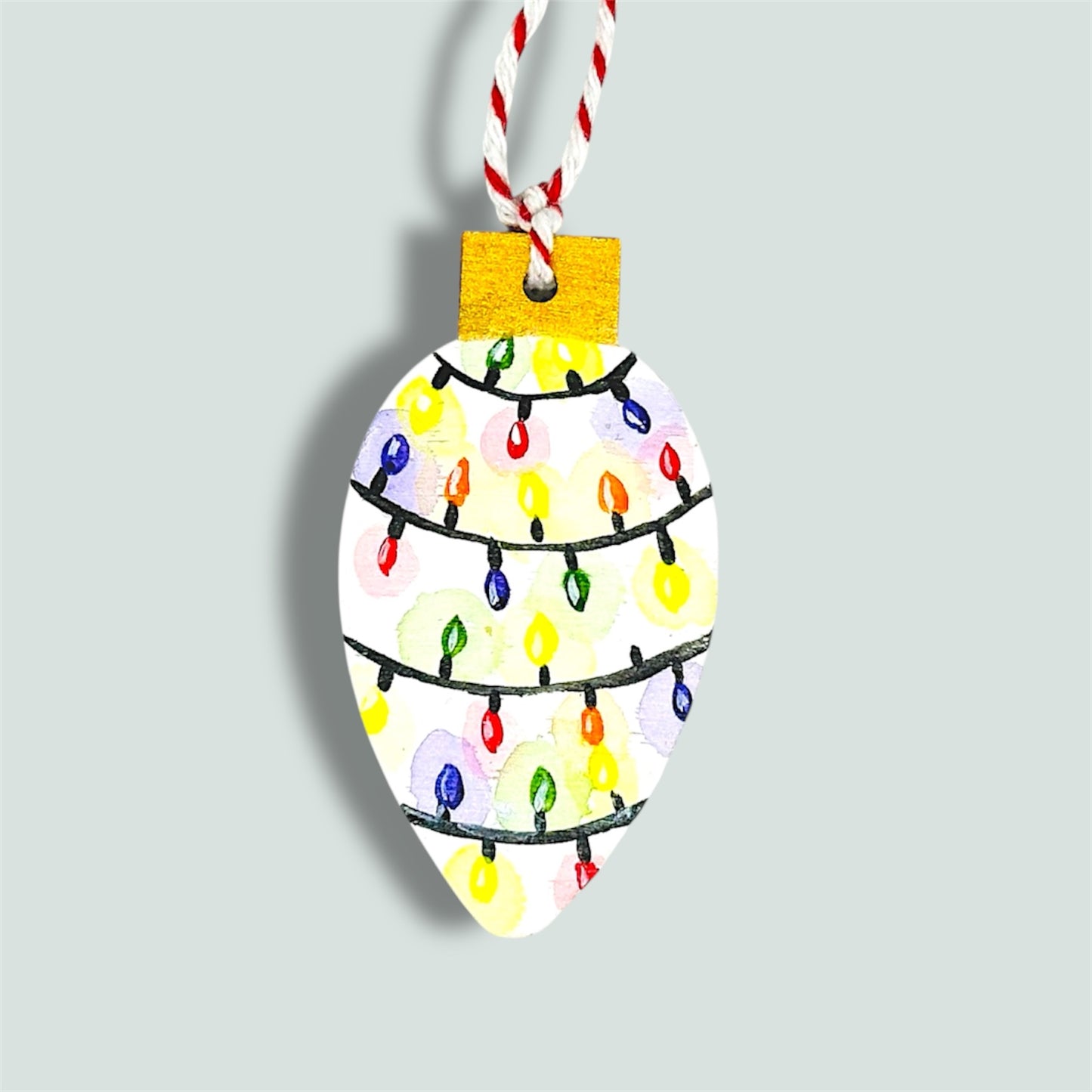 Colourful, Christmas lights tree decoration.