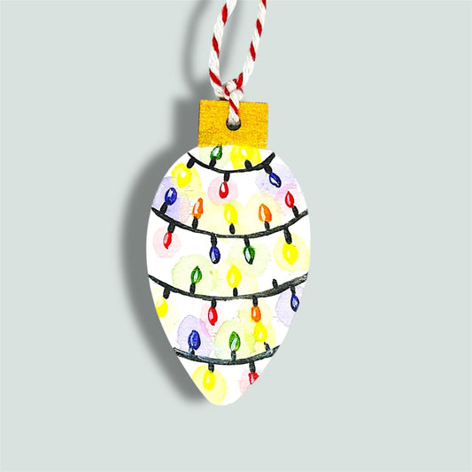 Colourful, Christmas lights tree decoration.