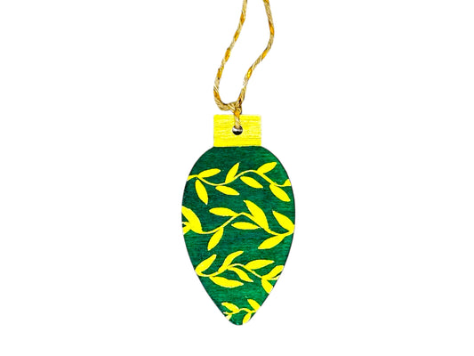 Green and gold Christmas tree decoration.