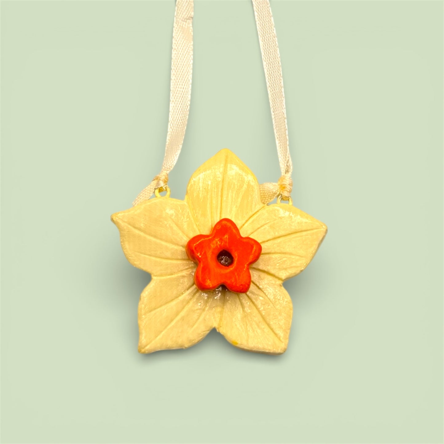 Spring daffodil hanging decoration (clay).