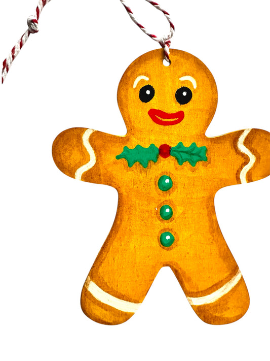 Gingerbread man Christmas tree ornament.