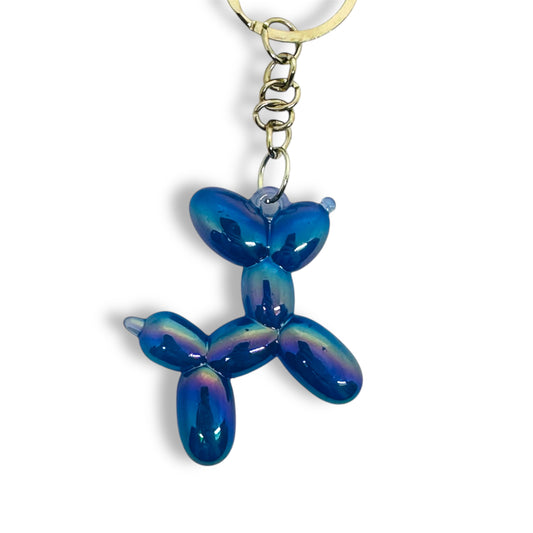 Dark blue balloon dog keyring.