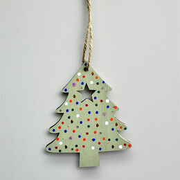 Handmade wooden Christmas tree decoration.