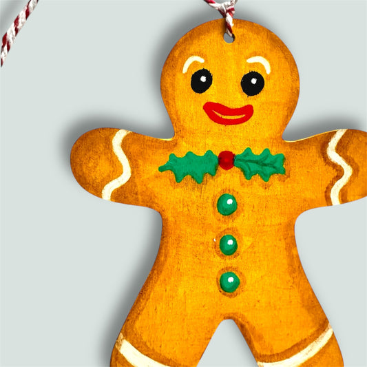 Gingerbread man Christmas tree ornament.