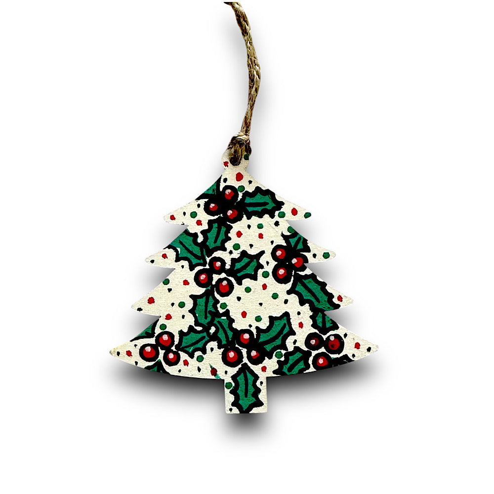 Holly and berries Christmas tree decoration.