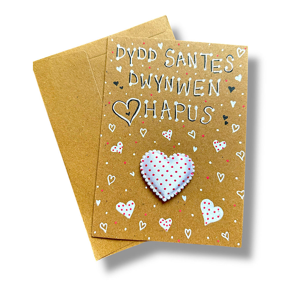 Dydd Santes Dwynwen hapus, Welsh Valentine’s Day card.
