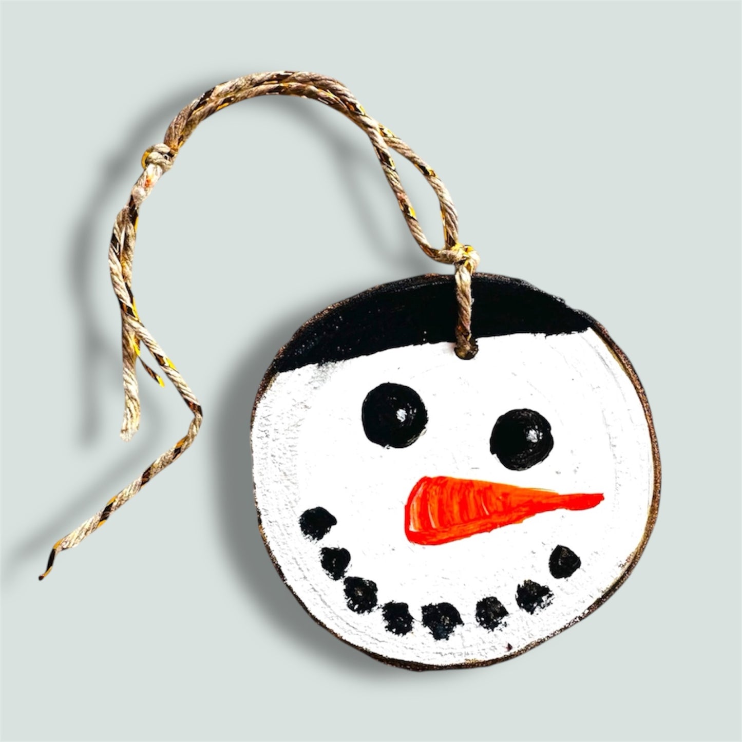 Handmade snowman Christmas decoration.