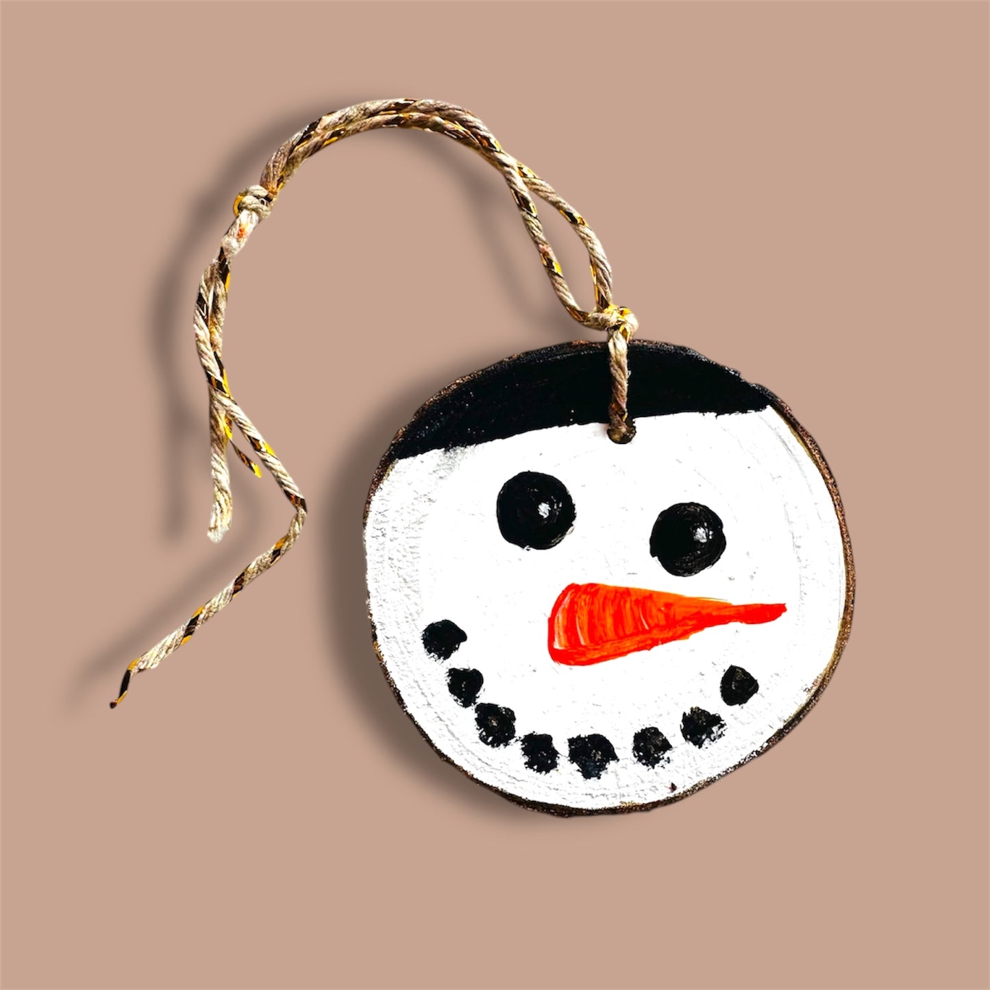 Handmade snowman Christmas decoration.