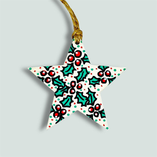 Christmas tree star decoration.