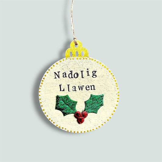 “Nadolig Llawen” - Welsh Christmas tree decoration.